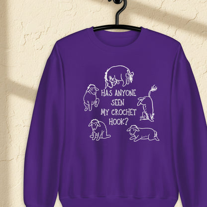 Lost Crochet Hook Sweatshirt Purple / S