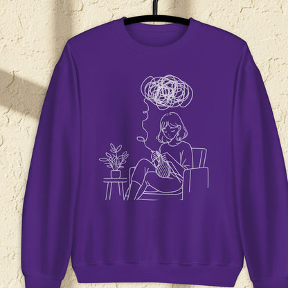 Mental Health Crafting Sweatshirt Purple / S
