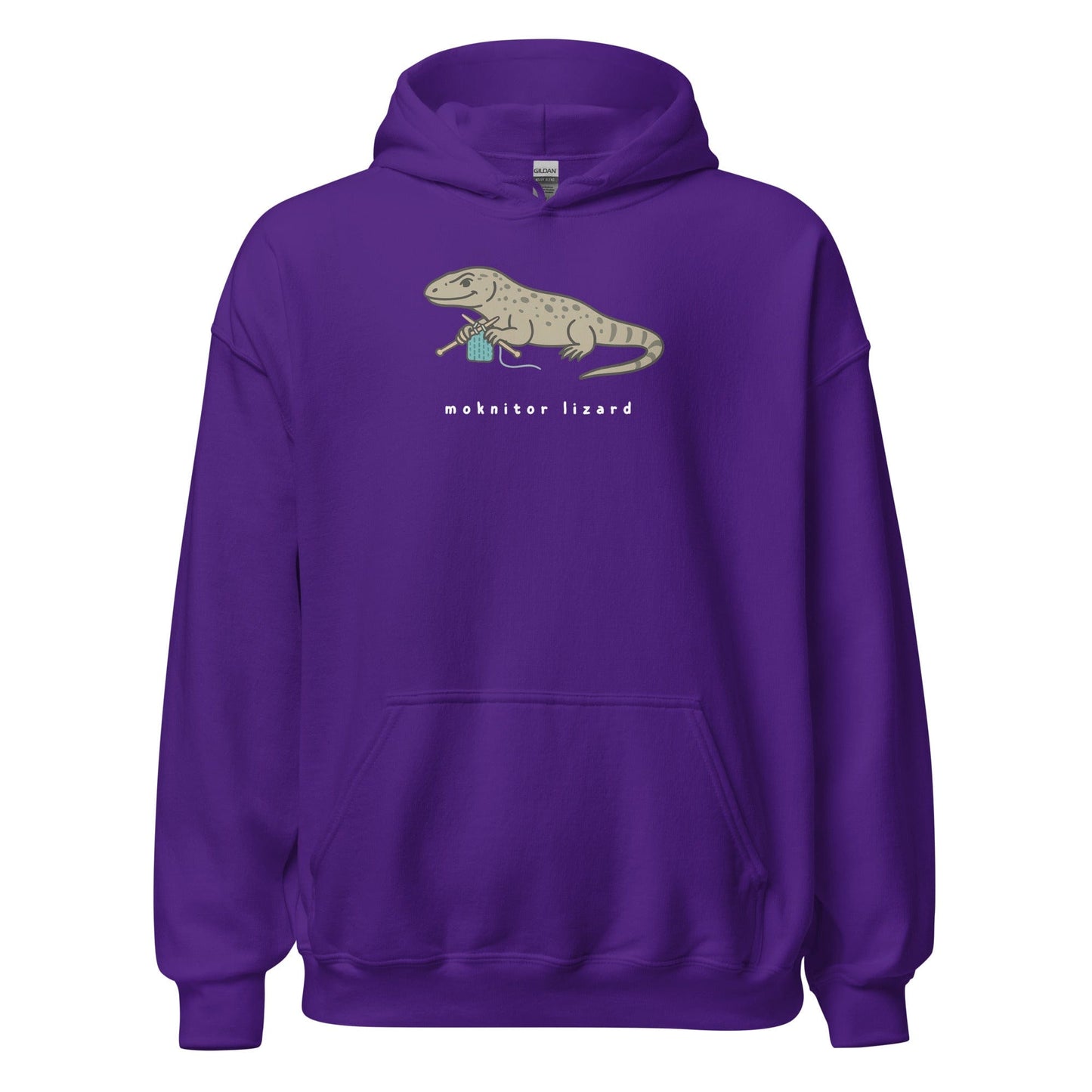 Moknitor Lizard Hoodie Purple / S