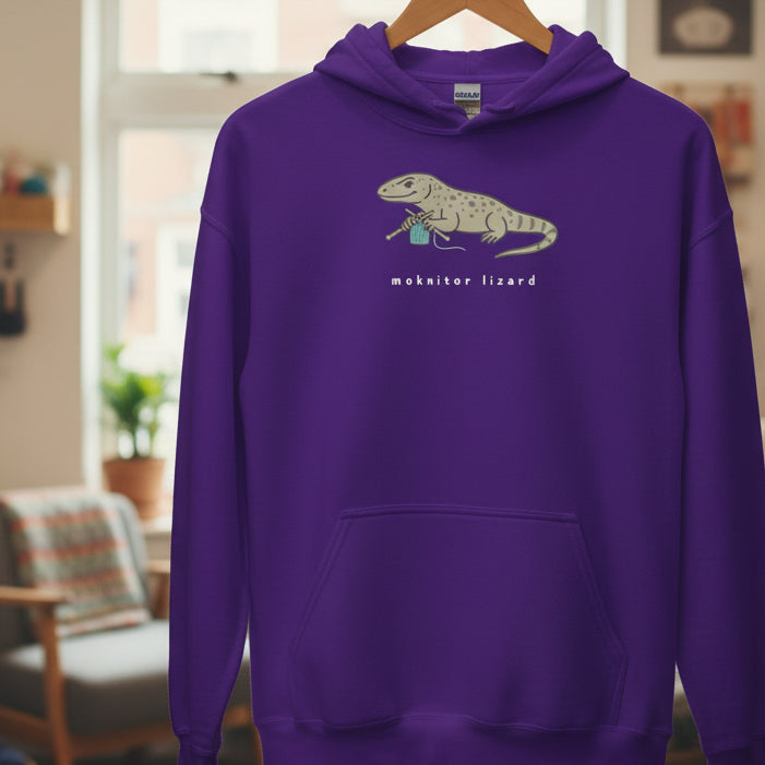 Moknitor Lizard Hoodie Purple / S