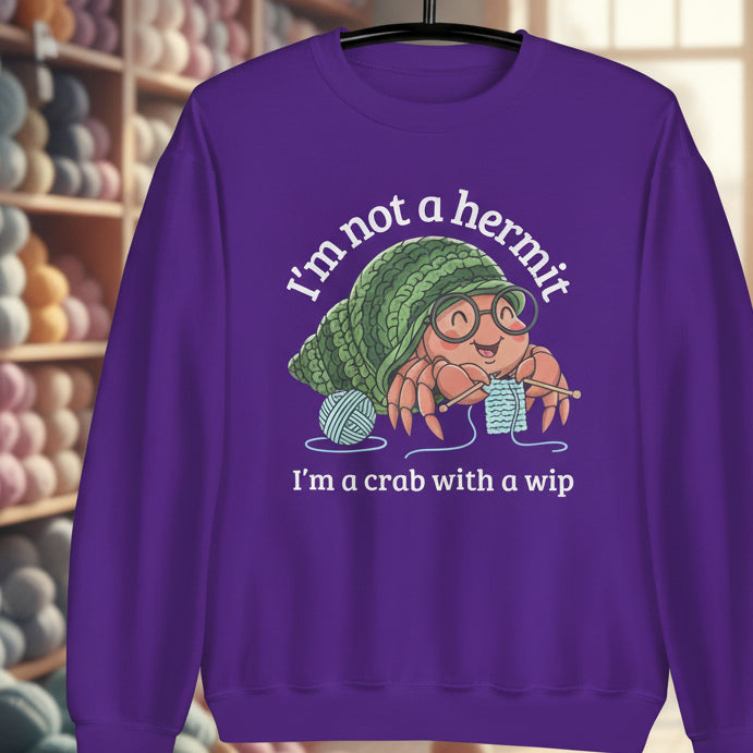 Not A Hermit Sweatshirt Purple / S