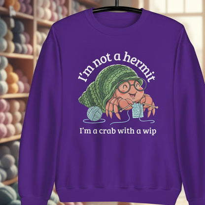 Not A Hermit Sweatshirt Purple / S