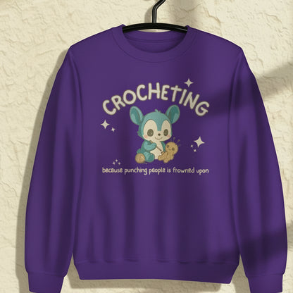 Punching People Is Frowned Upon Sweatshirt Purple / S