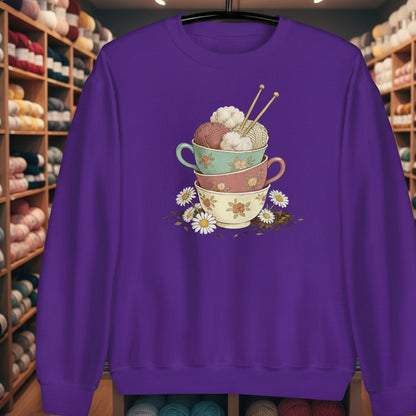 Sip 'n' Stitch Sweatshirt Purple / S