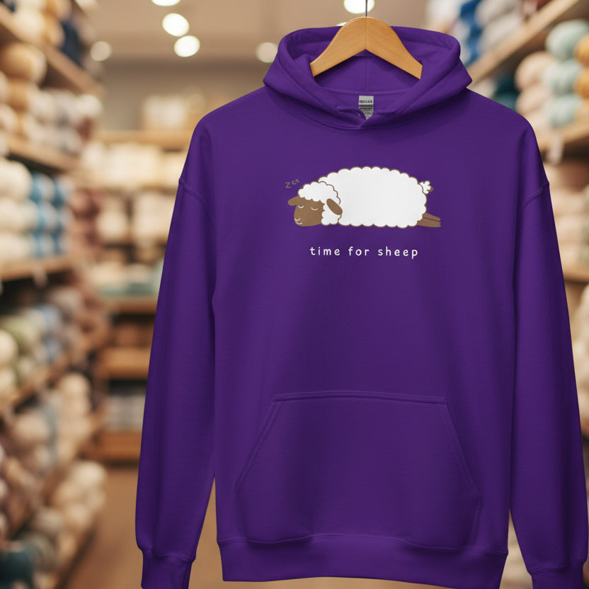 Time for Sheep Hoodie Purple / S