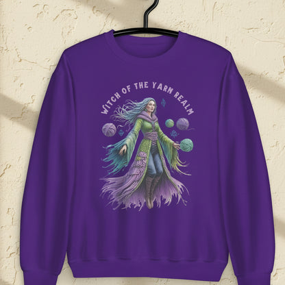 Witch of the Yarn Realm Sweatshirt Purple / S