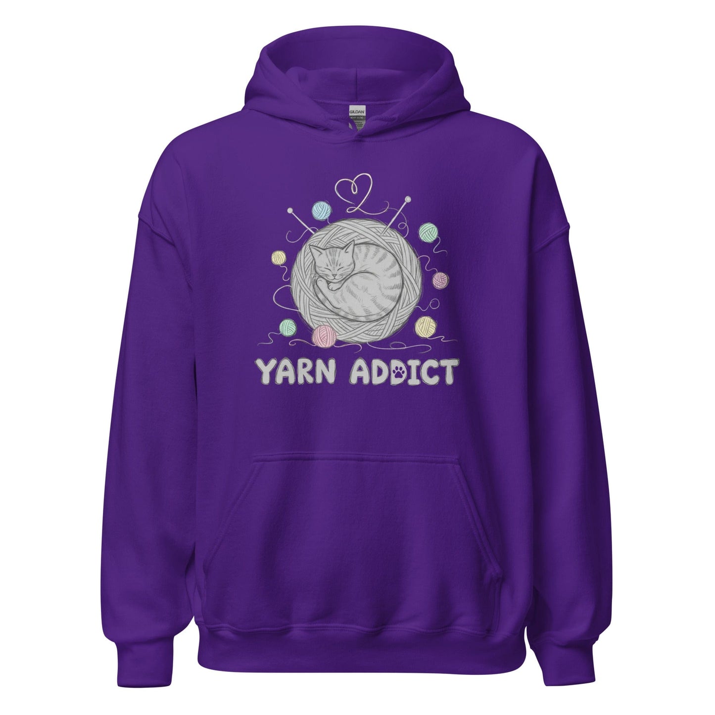 Yarn Addict Sketch Hoodie Purple / S