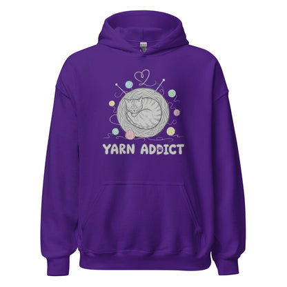 Yarn Addict Sketch Hoodie Purple / S