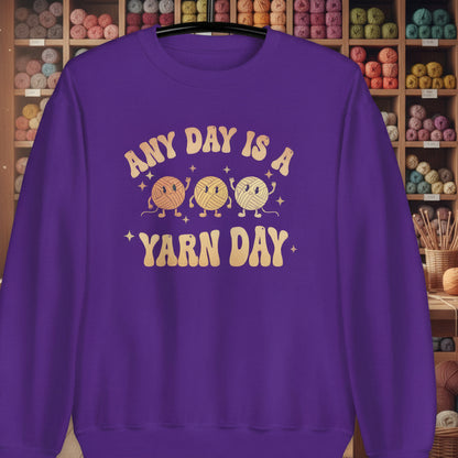 Yarn Day Sweatshirt Purple / S