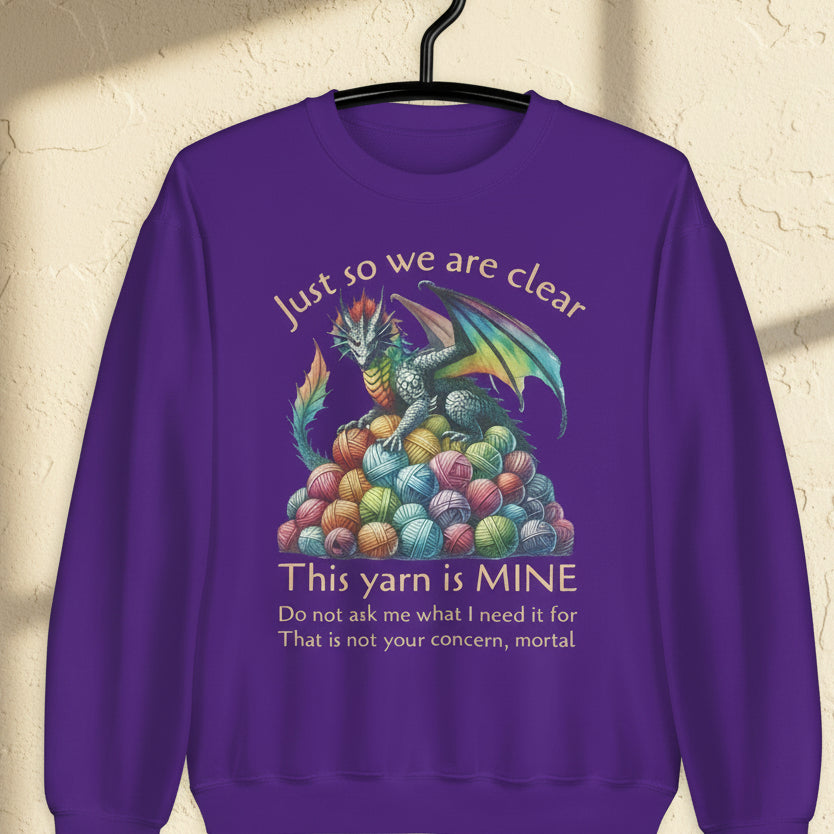 Yarn Dragon With Slogan Sweatshirt Purple / S