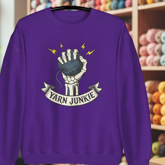 Yarn Junkie Sweatshirt Purple / S