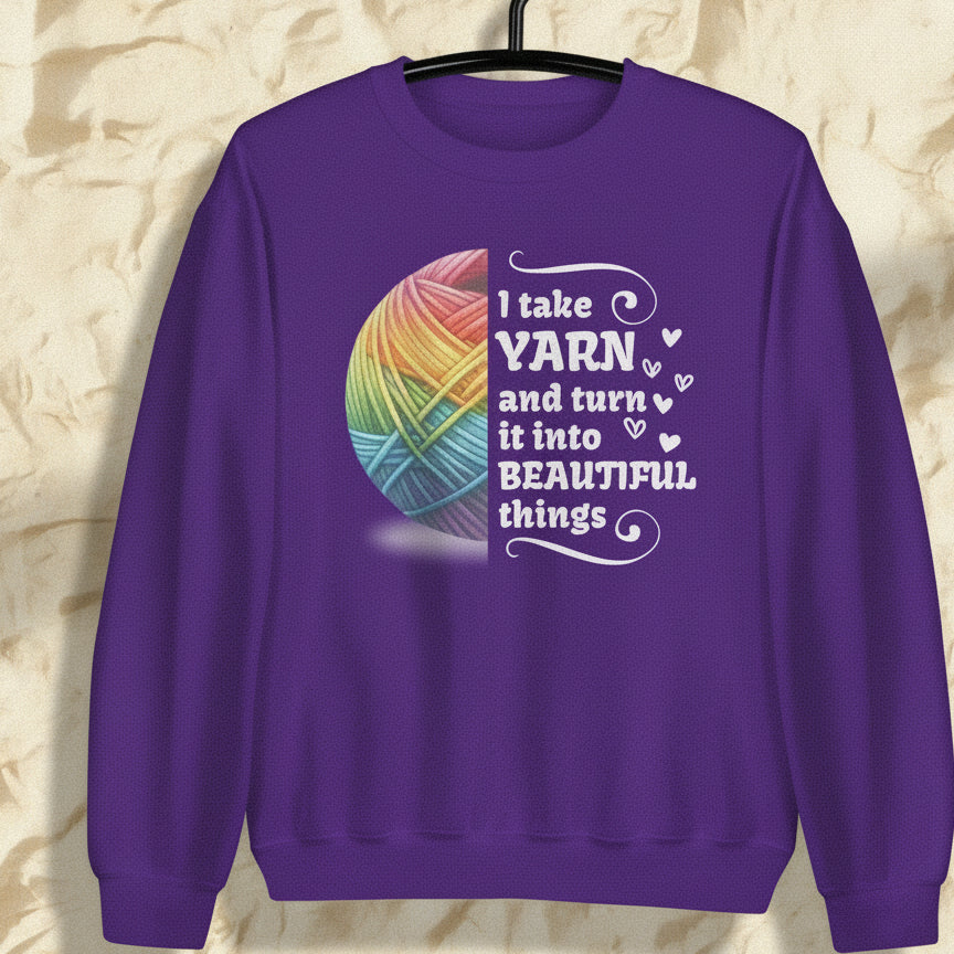 Yarn to Beauty Sweatshirt Purple / S