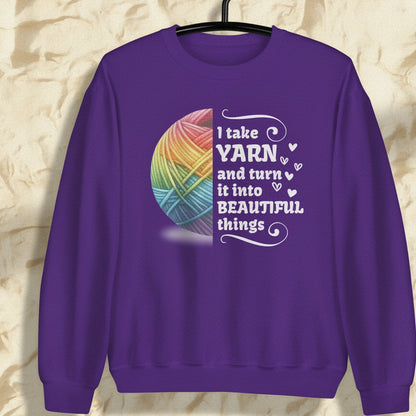 Yarn to Beauty Sweatshirt Purple / S