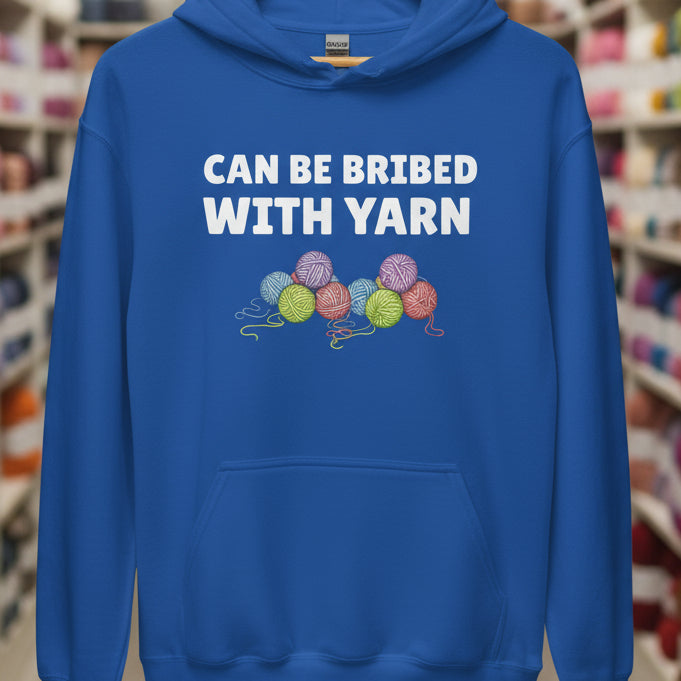 Bribed With Yarn Hoodie Royal / S