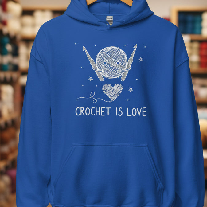 Crochet Is Love Hoodie Royal / S