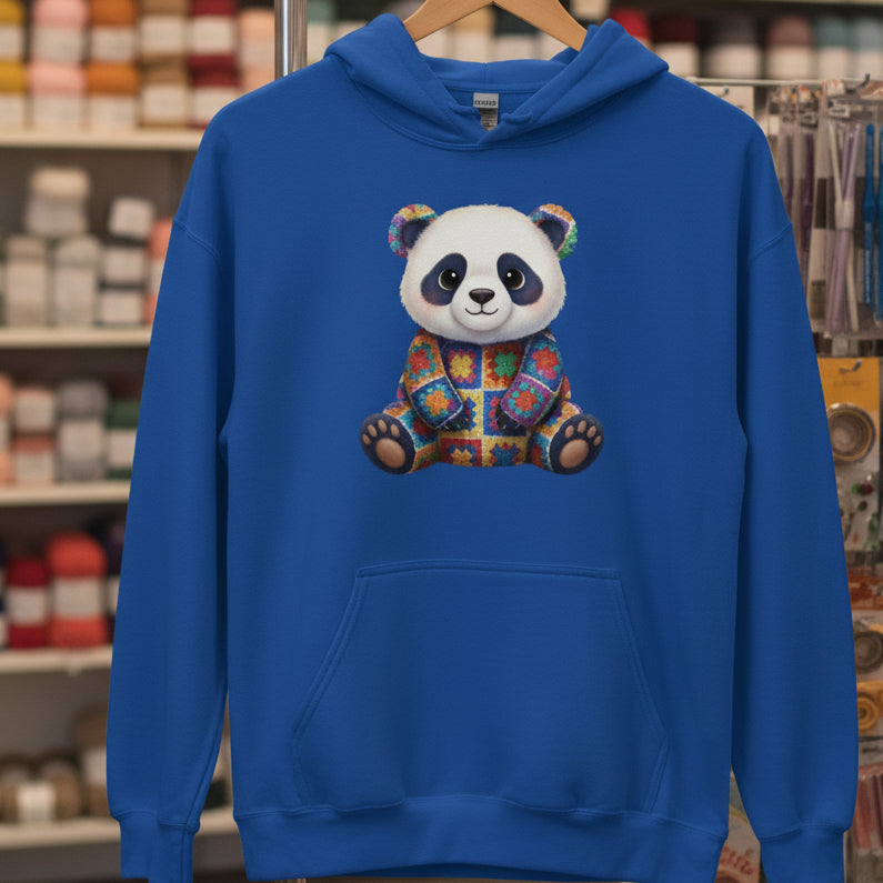 Crochet Panda Hoodie Royal / S
