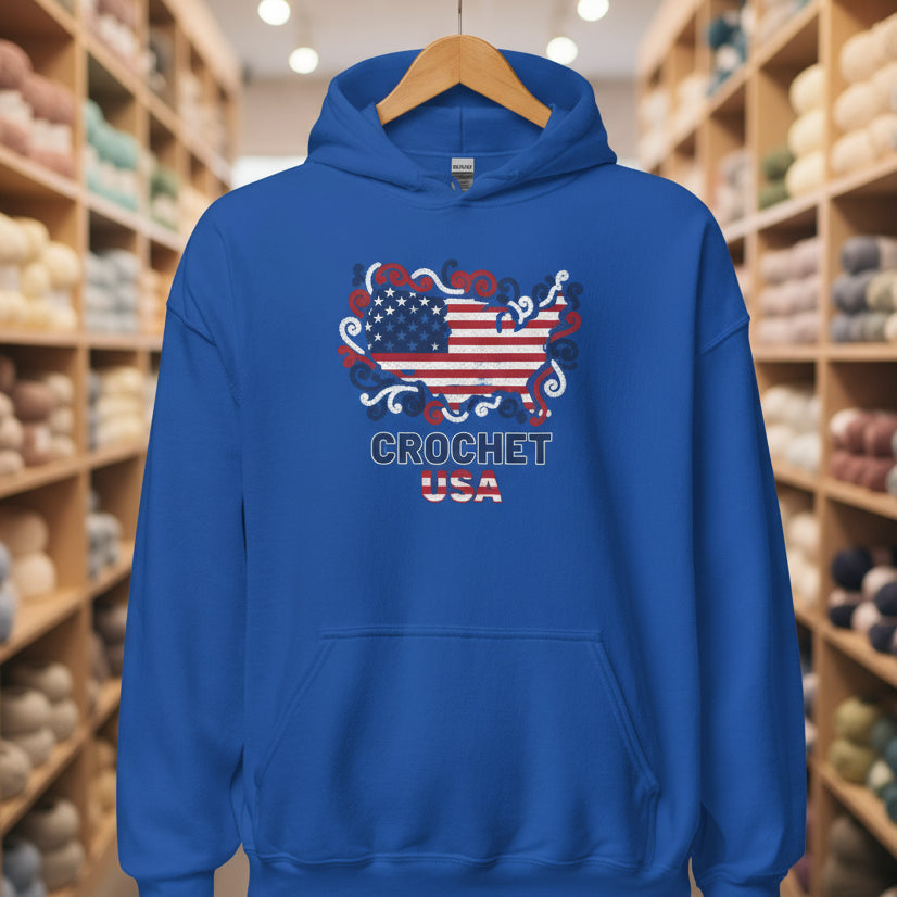 Crochet USA Hoodie Royal / S