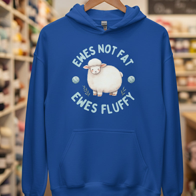 Ewes Not Fat, Ewes Fluffy Hoodie Royal / S