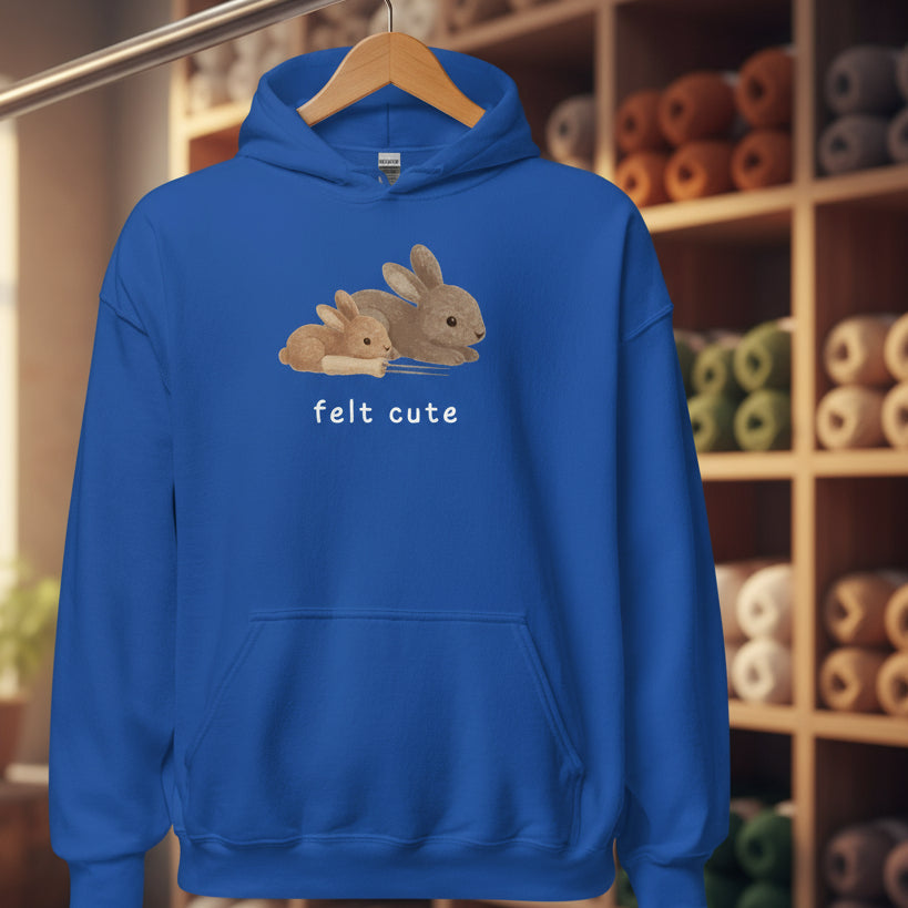 Felt Cute Hoodie Royal / S