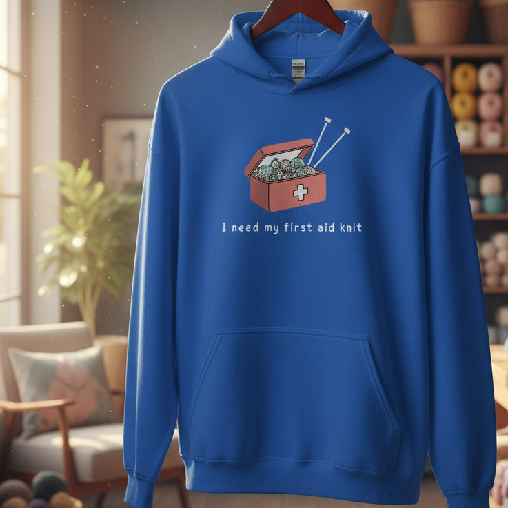 First Aid Knit Hoodie Royal / S