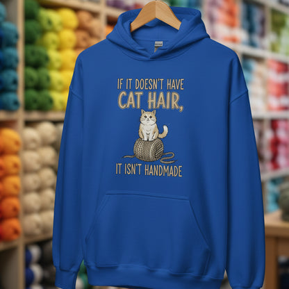 Handmade = Cat Hair Hoodie Royal / S