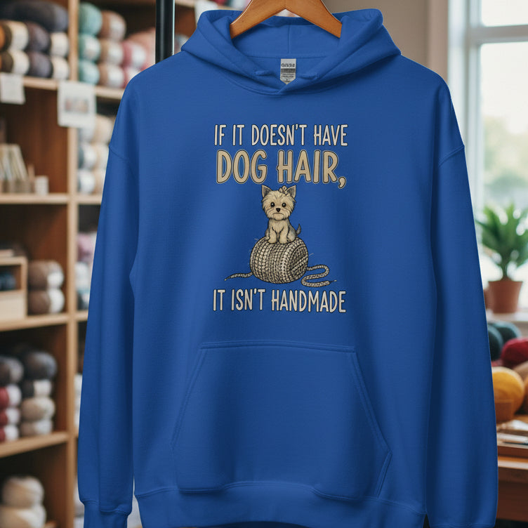 Handmade = dog hair Hoodie Royal / S