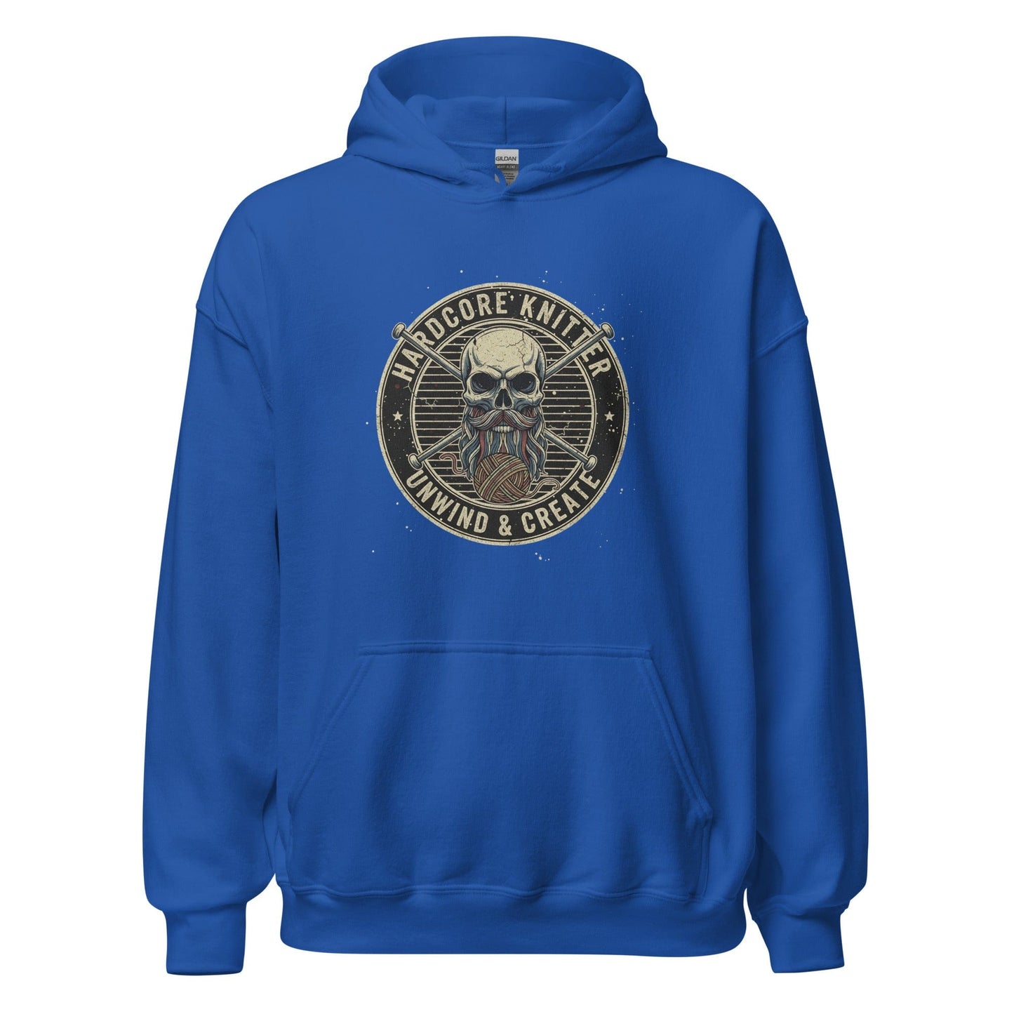 Hardcore Knitter Hoodie Royal / S