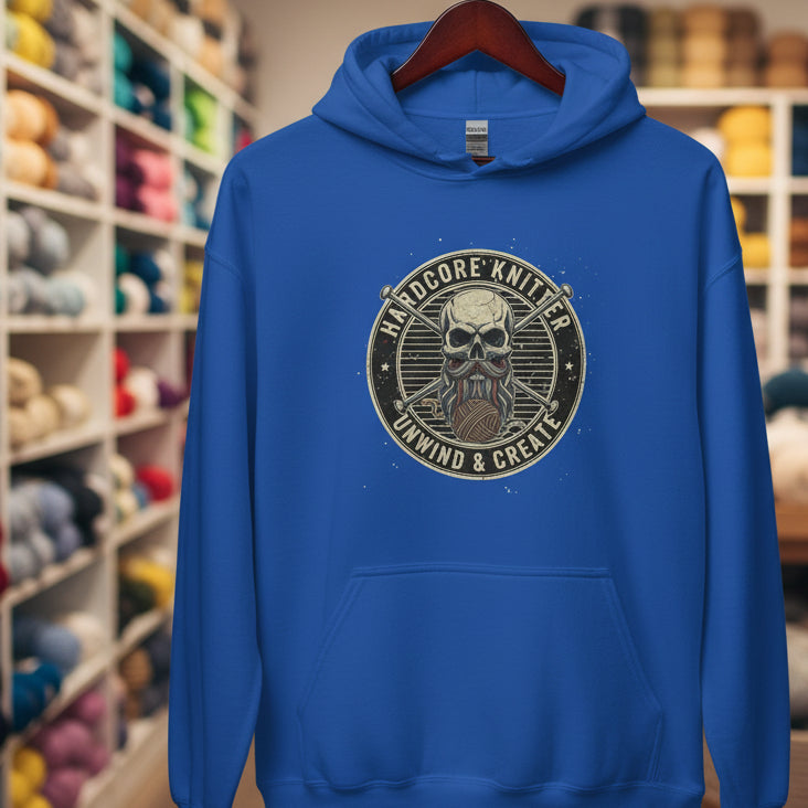 Hardcore Knitter Hoodie Royal / S