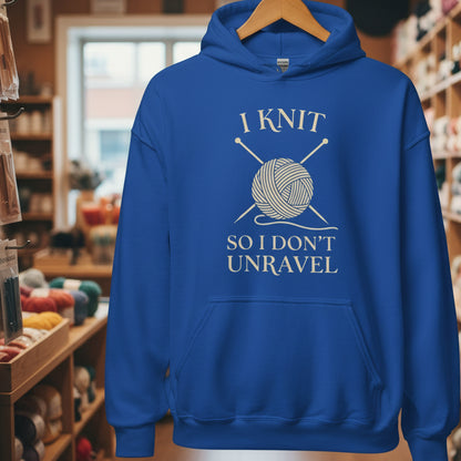 I knit so I don't unravel Hoodie Royal / S