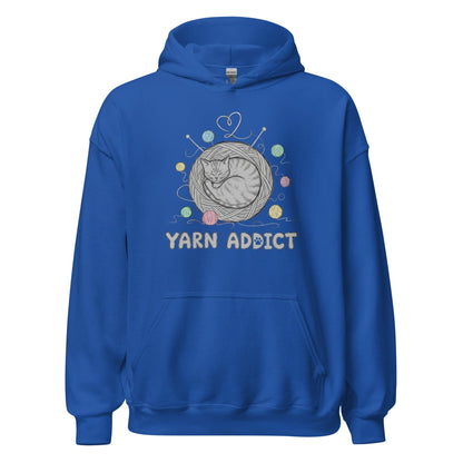 Yarn Addict Sketch Hoodie Royal / S