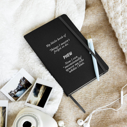 'Honest to do List Hardcover bound notebook (knitting) Black