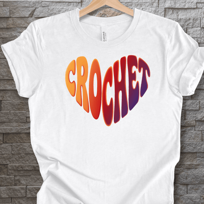 Sunset Crochet Heart T-Shirt