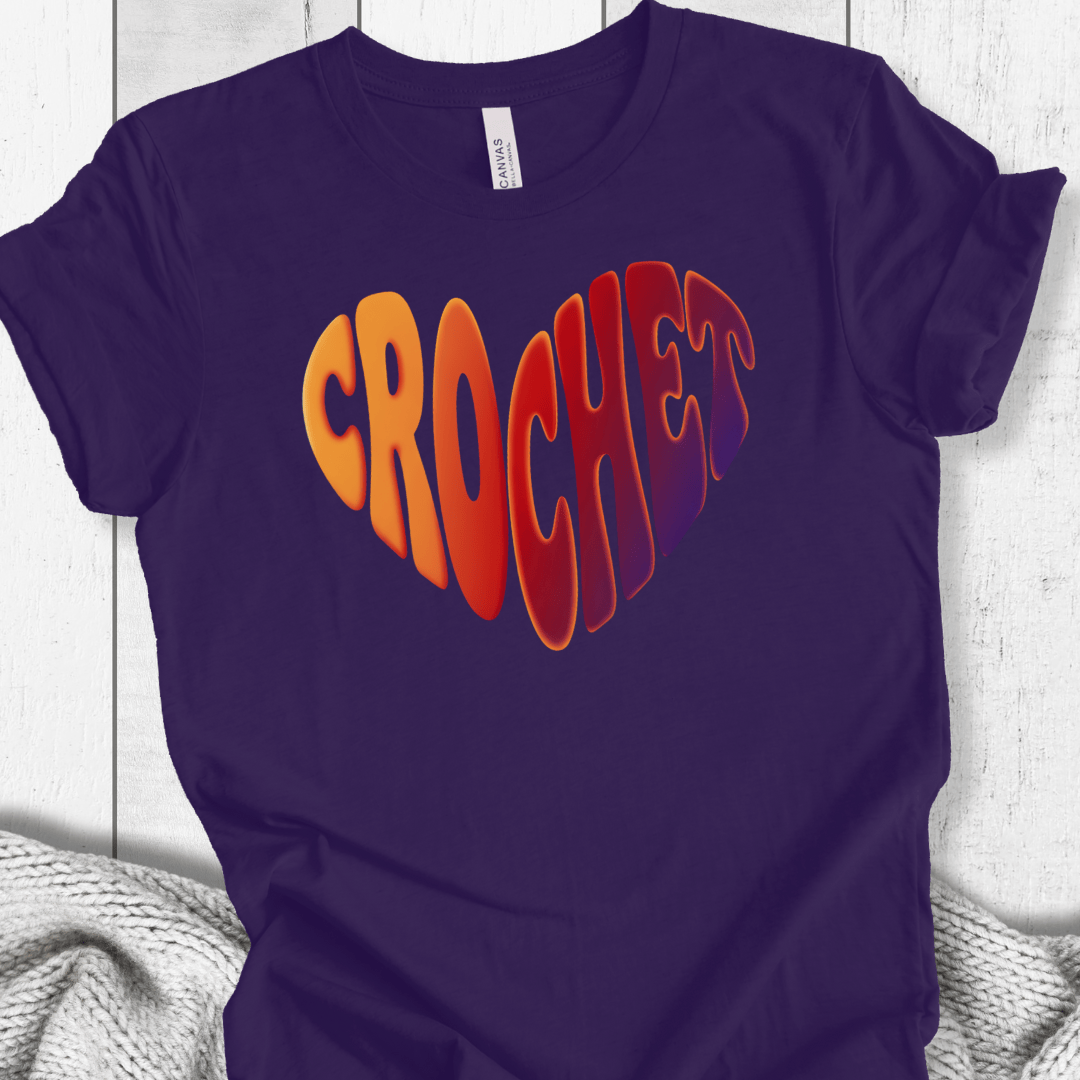 Sunset Crochet Heart T-Shirt