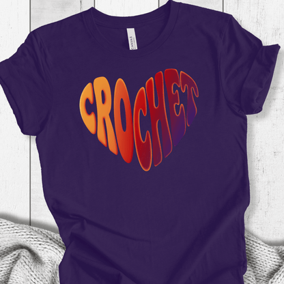 Sunset Crochet Heart T-Shirt
