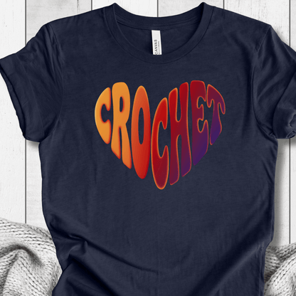 Sunset Crochet Heart T-Shirt