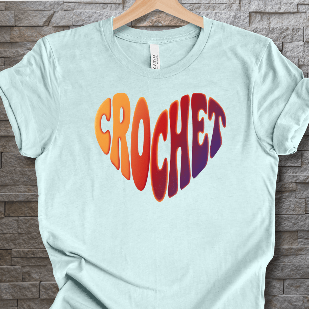 Sunset Crochet Heart T-Shirt