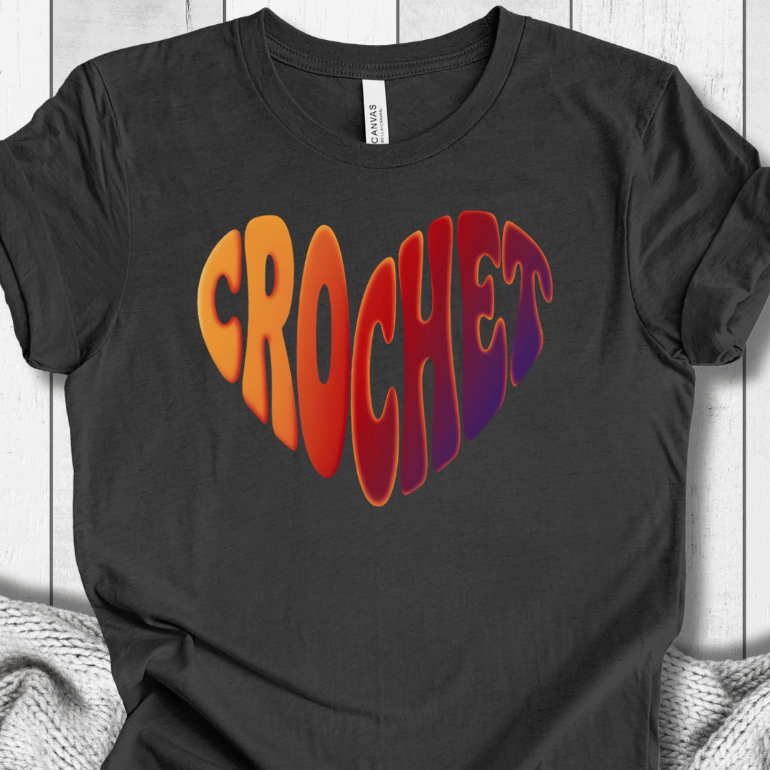 Sunset Crochet Heart T-Shirt