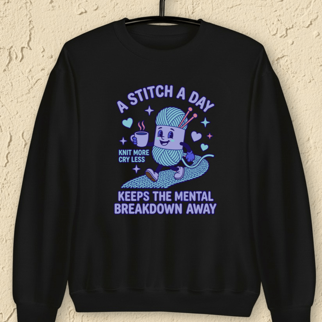 A Stitch A Day Sweatshirt Black / S