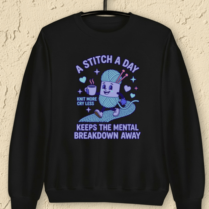 A Stitch A Day Sweatshirt Black / S