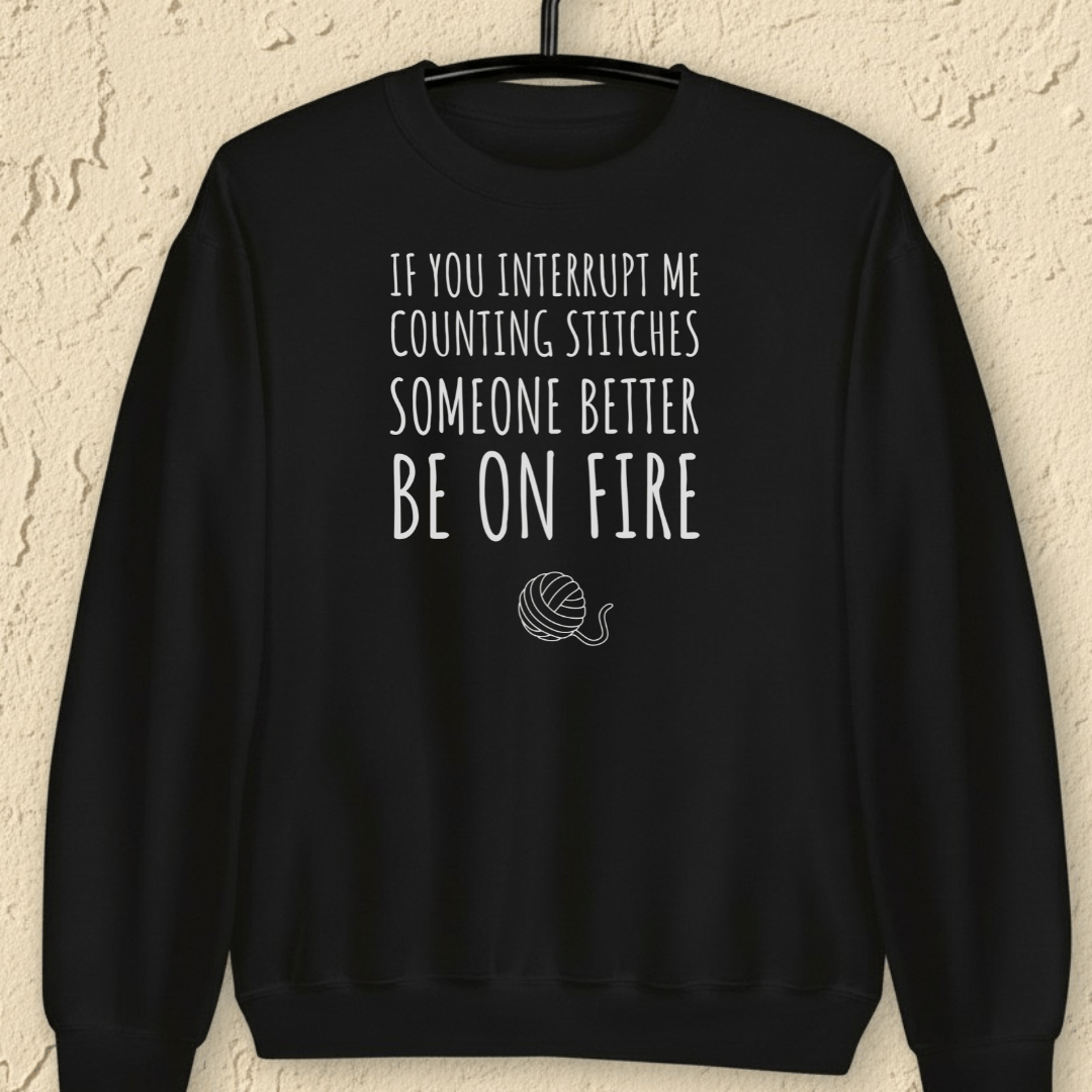 Counting Stitches Sweatshirt Black / S