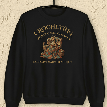 Crocheting Scenario Sweatshirt Black / S