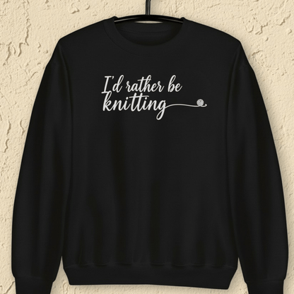 I'd Rather Be Knitting Sweatshirt Black / S
