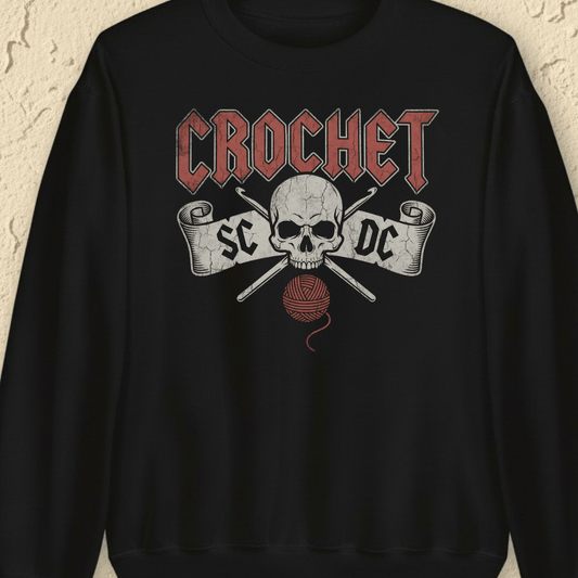 SC / DC Crochet Rock Sweatshirt Black / S