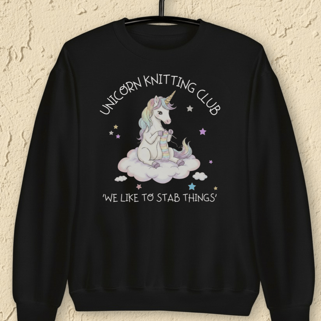 Unicorn Knitting Club Sweatshirt Black / S