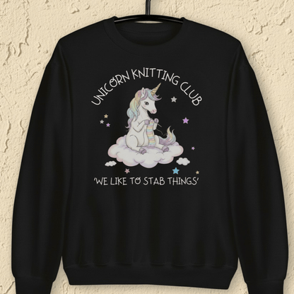 Unicorn Knitting Club Sweatshirt Black / S