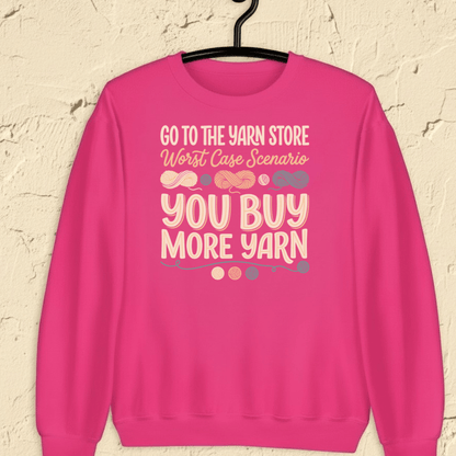 Buy More Yarn Sweatshirt Bright Pink / S