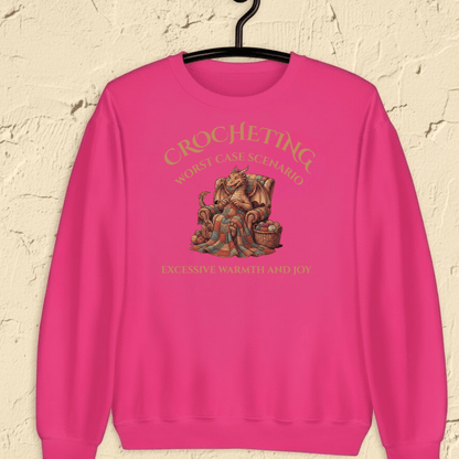 Crocheting Scenario Sweatshirt Bright Pink / S