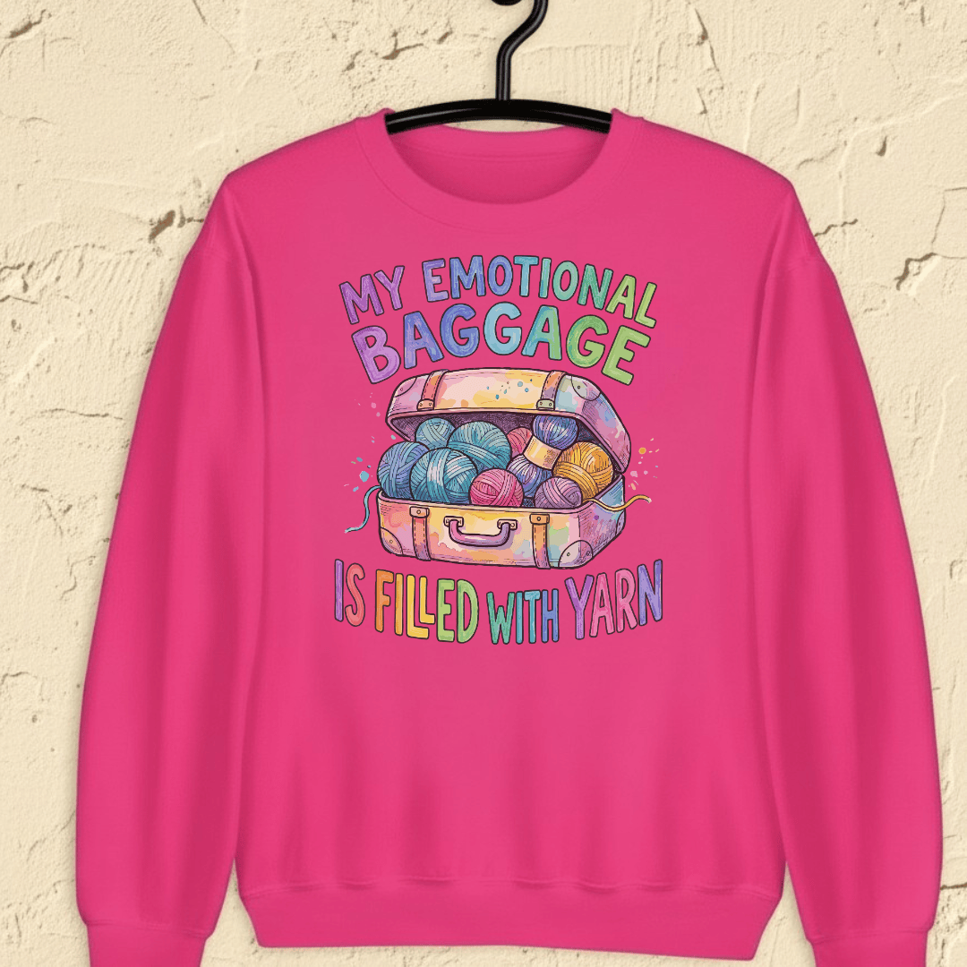 Emotional Baggage Sweatshirt Bright Pink / S