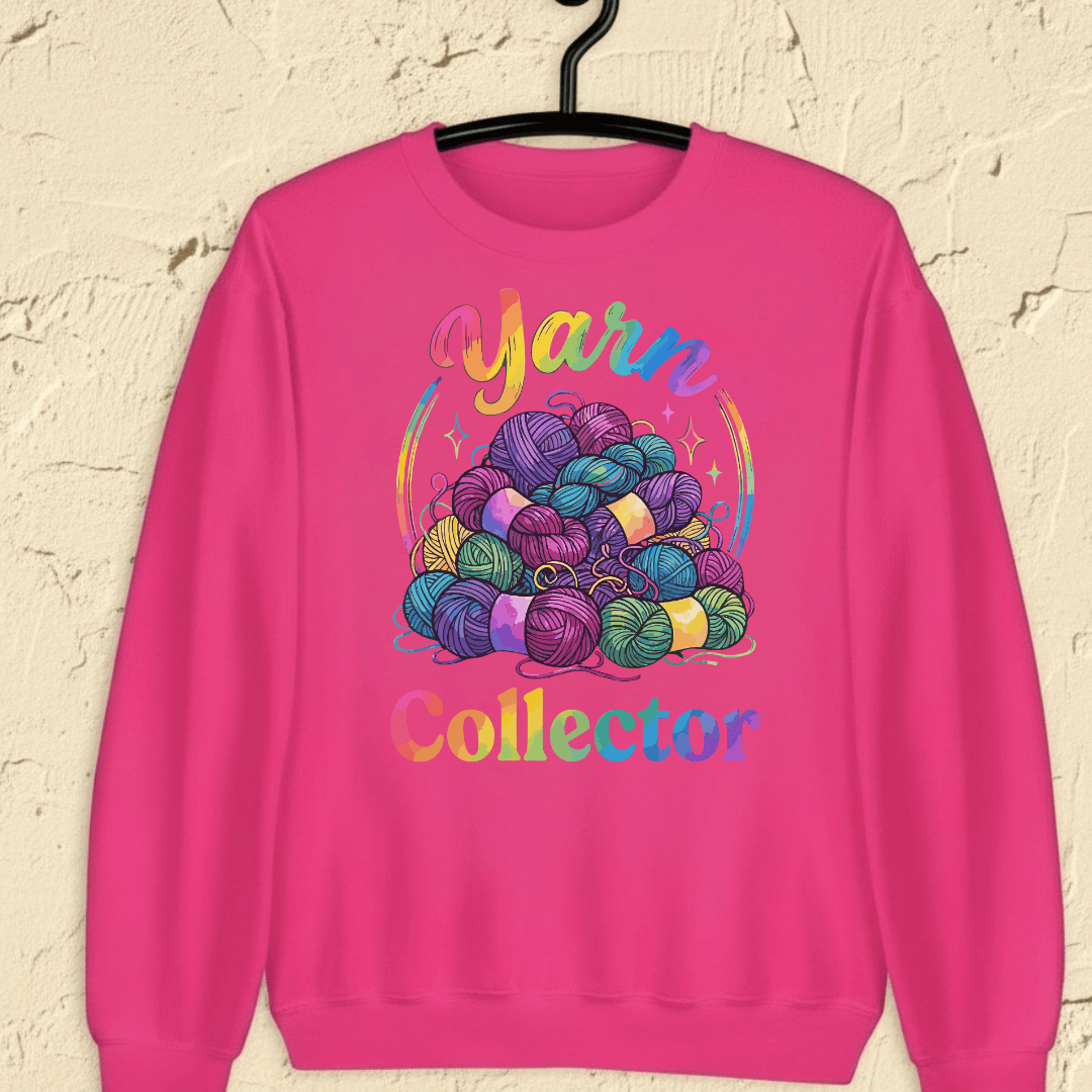Yarn Collector - Rainbow Sweatshirt Bright Pink / S