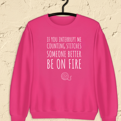 Counting Stitches Sweatshirt Heliconia / S